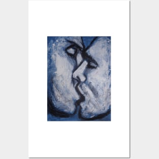 Lovers - Kiss In Blue Posters and Art